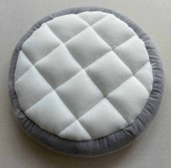Mikrofaser Bettchen rund ca. 46 cm silbergrau